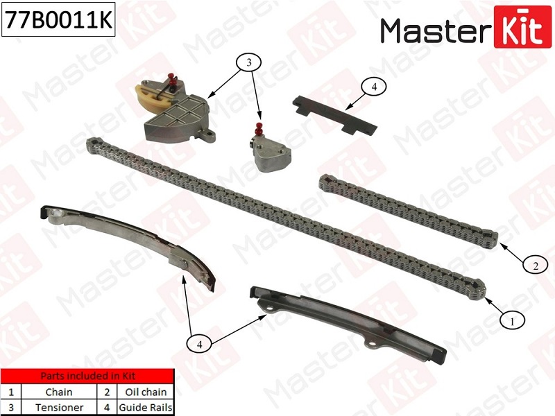 Комплект цепи ГРМ NISSAN AVENIR Masterkit 77B0011K