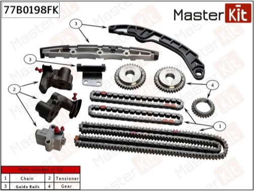 Комплект цепи ГРМ NISSAN MURANO Masterkit 77B0198FK