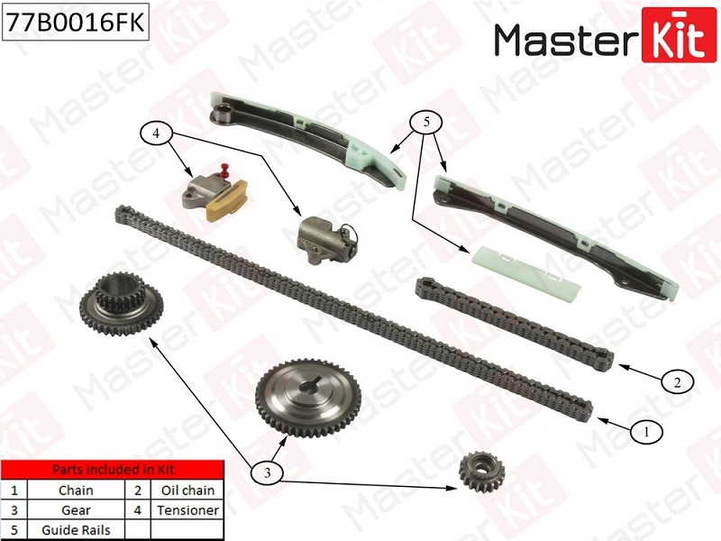 Комплект цепи ГРМ NISSAN QASHQAI Masterkit 77B0016FK