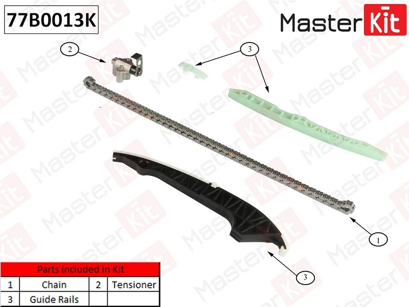 Комплект цепи ГРМ AUDI A3 Masterkit 77B0013K