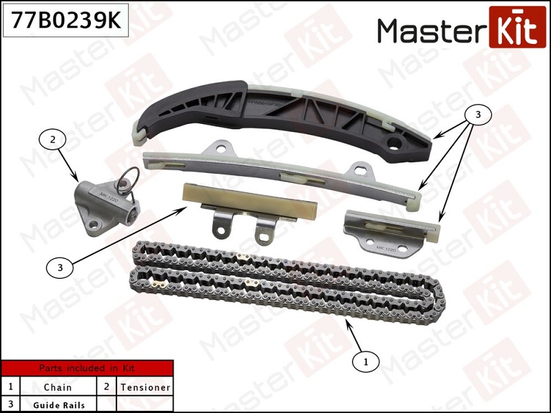 Комплект цепи ГРМ HYUNDAI i10 Masterkit 77B0239K