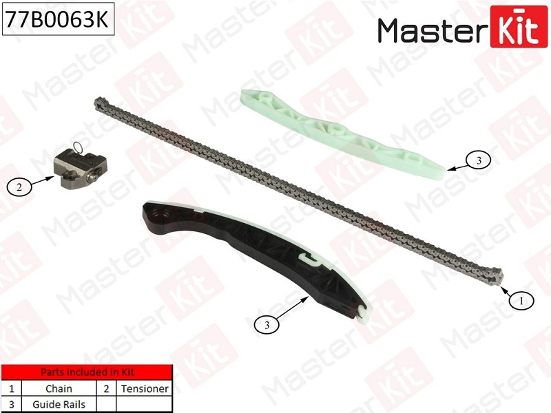 Комплект цепи ГРМ HYUNDAI ix35 Masterkit 77B0063K