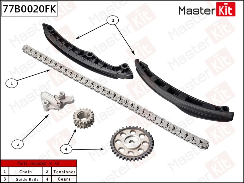 Комплект цепи ГРМ Volkswagen GOLF Masterkit 77B0020FK