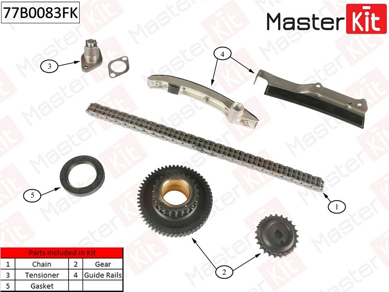 Комплект цепи ГРМ MITSUBISHI PAJERO Masterkit 77B0083FK