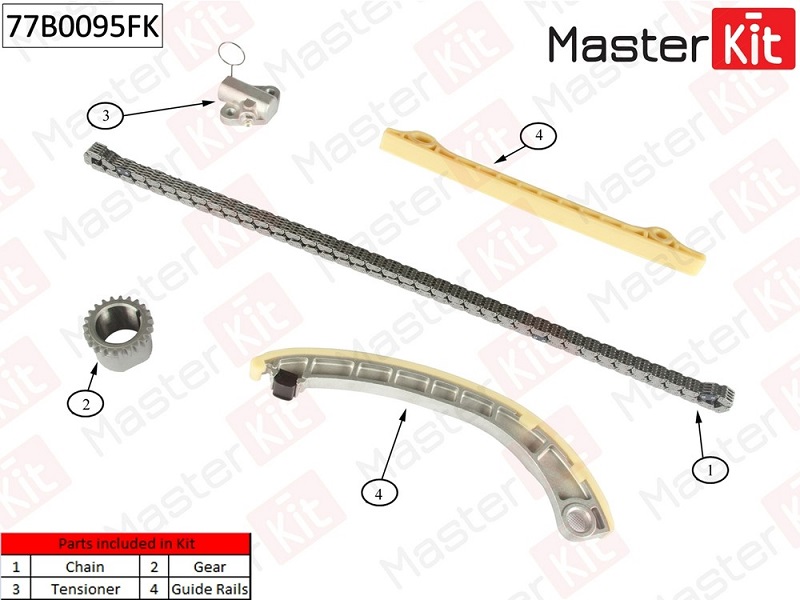 Комплект цепи ГРМ SUZUKI SWIFT Masterkit 77B0095FK