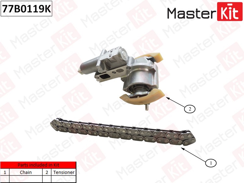 Комплект цепи ГРМ AUDI A4 Masterkit 77B0119K