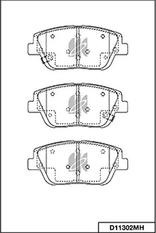 Колодки тормозные, дисковые HYUNDAI Grandeur Kashiyama D11302MH