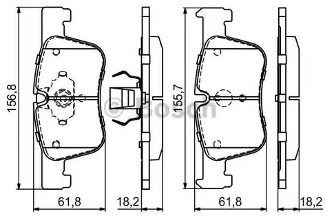 Колодки тормозные, дисковые BMW 1 Bosch 0 986 494 689