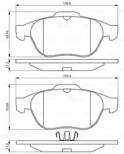 Колодки тормозные, дисковые RENAULT LAGUNA Bosch 0 986 495 264