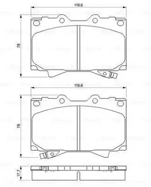 Колодки тормозные, дисковые TOYOTA LAND CRUISER Bosch 0 986 424 640