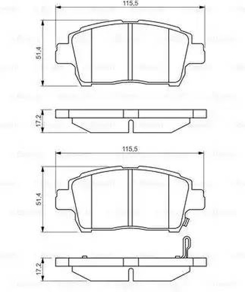 Колодки тормозные, дисковые TOYOTA YARIS Bosch 0 986 495 242