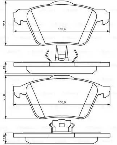 Колодки тормозные, дисковые VOLVO S60 Bosch 0 986 494 158