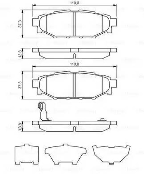 Колодки тормозные, дисковые SUBARU BRZ Bosch 0 986 494 444