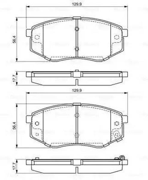 Колодки тормозные, дисковые HYUNDAI ix20 Bosch 0 986 494 692