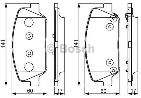 Колодки тормозные, дисковые Hyundai i30 Bosch 0 986 495 337