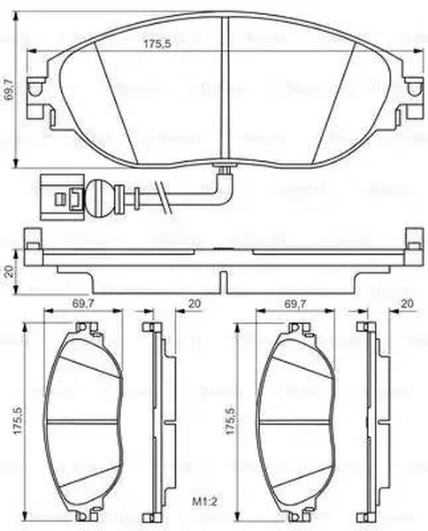 Колодки тормозные, дисковые Volkswagen Golf Bosch 0 986 495 350