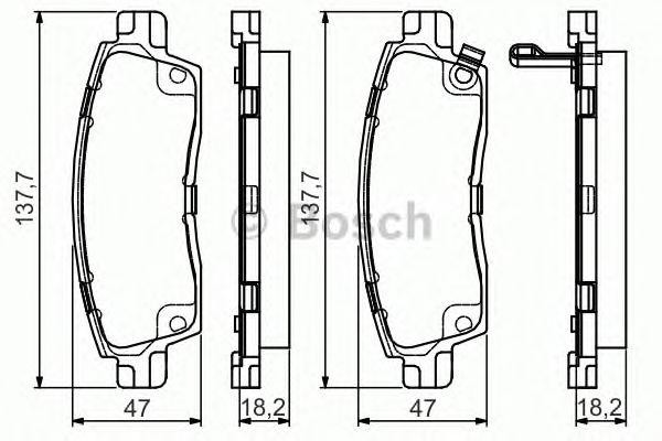 Колодки тормозные, дисковые GMC Envoy Bosch 0 986 495 164