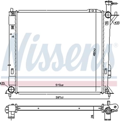 Радиатор охлаждения HYUNDAI SANTA-FE Nissens 606488