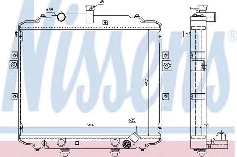 Радиатор охлаждения HYUNDAI H100 Nissens 66996