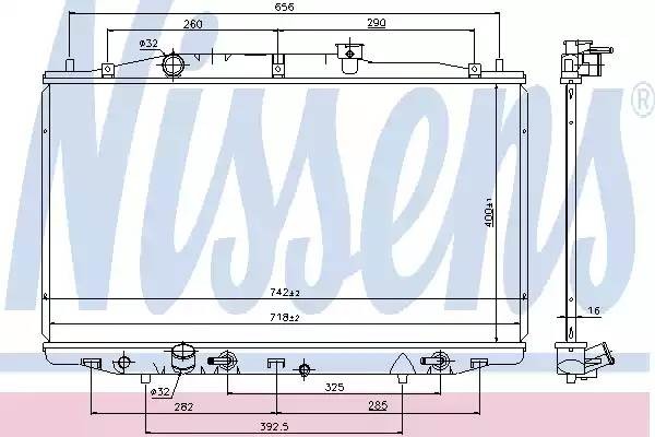 Радиатор охлаждения HONDA ACCORD Nissens 69475