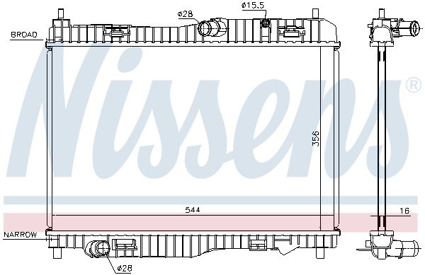 Радиатор охлаждения FORD B-MAX Nissens 66858