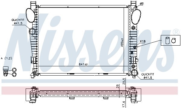 Радиатор охлаждения MERCEDES S Nissens 62774A