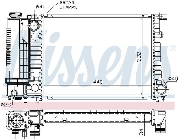 Радиатор охлаждения BMW 3 Nissens 60735A