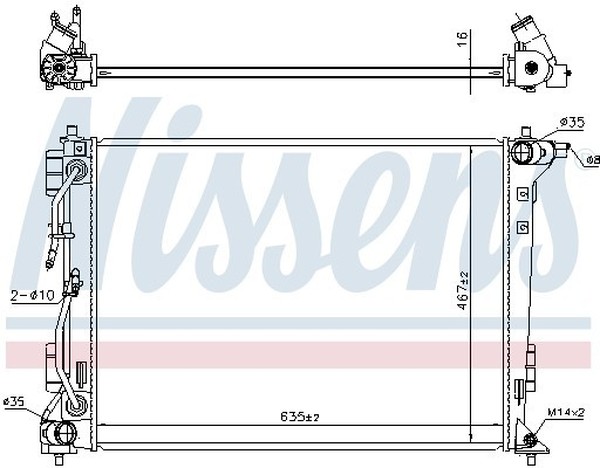 Радиатор охлаждения HYUNDAI ix35 Nissens 606604