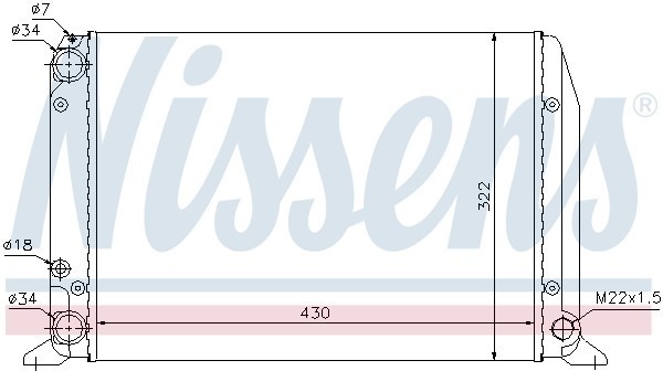 Радиатор охлаждения AUDI 80 Nissens 604611