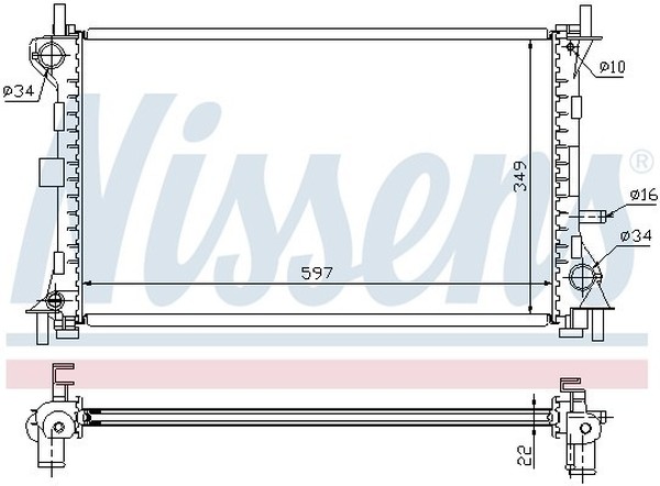 Радиатор охлаждения FORD Focus Nissens 62075A