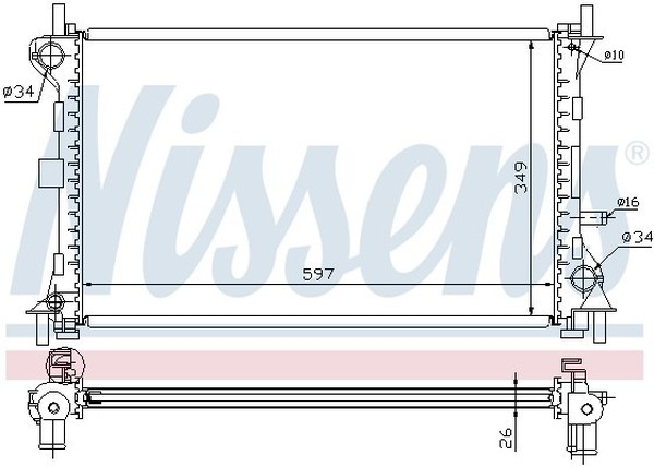 Радиатор охлаждения FORD Focus Nissens 62073A