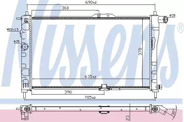 Радиатор охлаждения DAEWOO Nexia Nissens 61651A