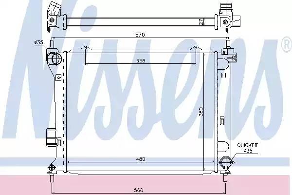 Радиатор охлаждения HYUNDAI i20 Nissens 67549