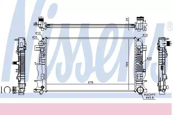 Радиатор охлаждения MERCEDES Sprinter Nissens 67156A