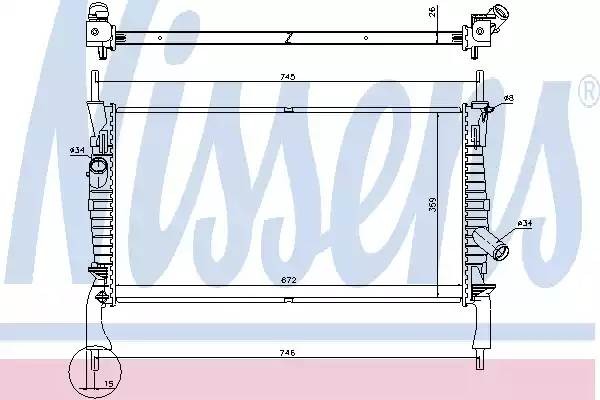 Радиатор охлаждения FORD Tourneo Nissens 69225