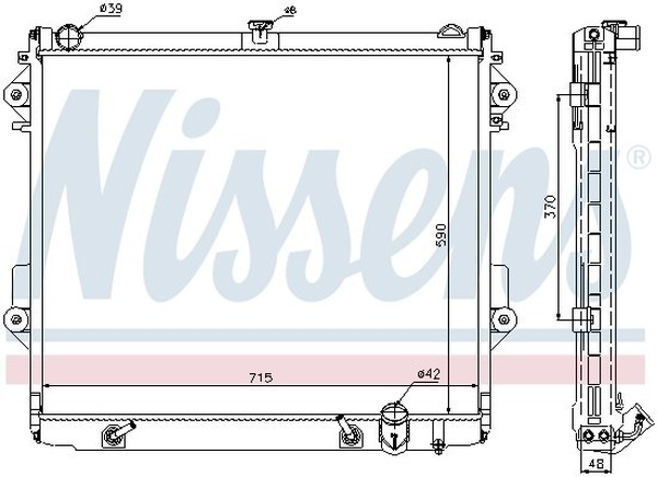 Радиатор охлаждения TOYOTA Land Cruiser Nissens 646827