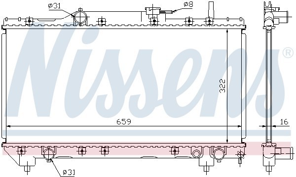 Радиатор охлаждения TOYOTA Carina Nissens 64838A