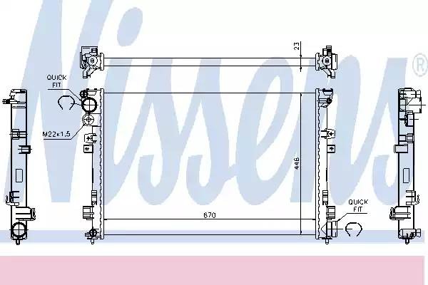 Радиатор охлаждения CITROEN EVASION Nissens 61875A