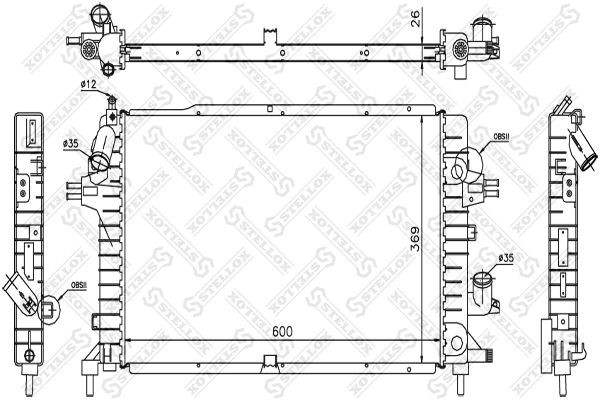 Радиатор охлаждения OPEL Astra Stellox 10-25388-SX