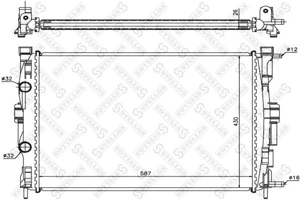 Радиатор охлаждения RENAULT Grand Scenic Stellox 10-25183-SX