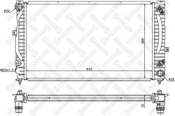 Радиатор охлаждения AUDI A4 Stellox 10-25139-SX