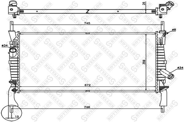 Радиатор охлаждения FORD TRANSIT Stellox 10-26751-SX