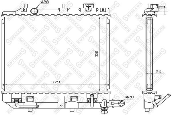 Радиатор охлаждения MAZDA DEMIO Stellox 10-25850-SX