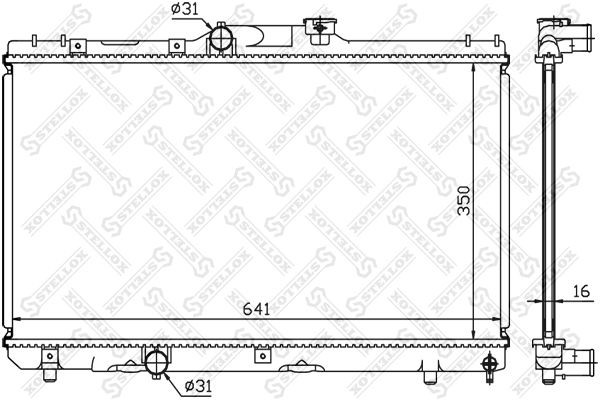 Радиатор охлаждения TOYOTA COROLLA Stellox 10-25114-SX