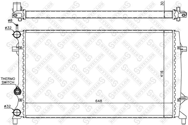 Радиатор охлаждения VOLKSWAGEN JETTA Stellox 10-25448-SX