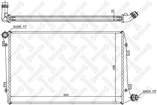 Радиатор охлаждения VW PASSAT Stellox 10-25286-SX