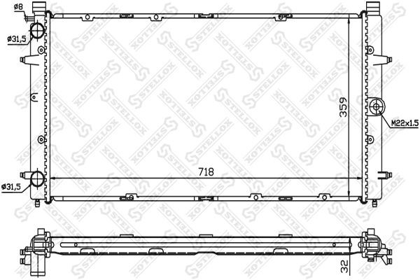 Радиатор охлаждения VOLKSWAGEN Sharan Stellox 10-25008-SX