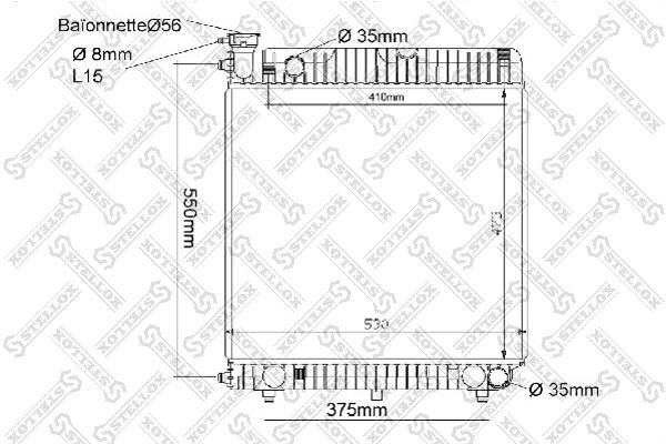 Радиатор охлаждения MERCEDES T1 Stellox 10-25035-SX