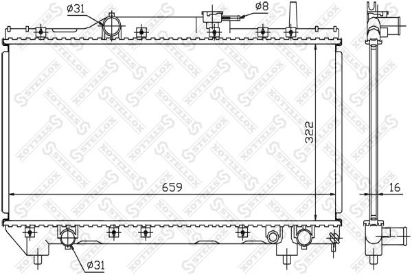 Радиатор охлаждения TOYOTA Carina Stellox 10-25061-SX