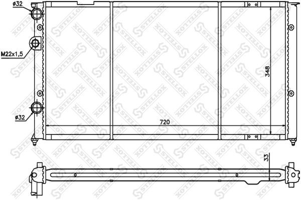 Радиатор охлаждения VOLKSWAGEN Passat Stellox 10-25072-SX